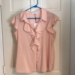 NWT pink flutter top sleeves shirt
